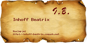 Inhoff Beatrix névjegykártya